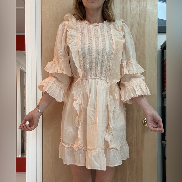 NWT Happy x Nature Ruffled Peach Dress Size S (feminine summer spring) - Picture 7 of 12